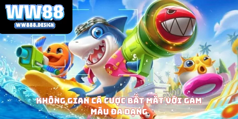 Không gian cá cược bắt mắt với gam màu đa dạng