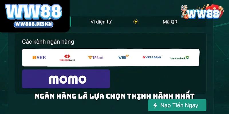 Lựa chọn thanh toán thịnh hành nhất tại nhà cái
