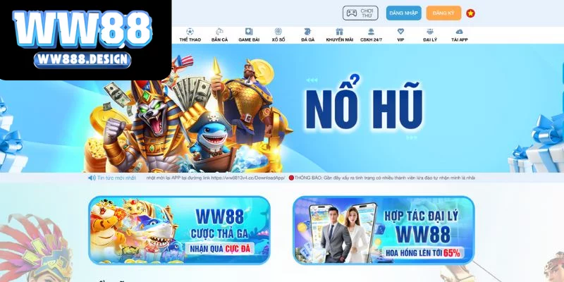 Nổ Hũ WW88 mang đến sân chơi siêu bùng nổ